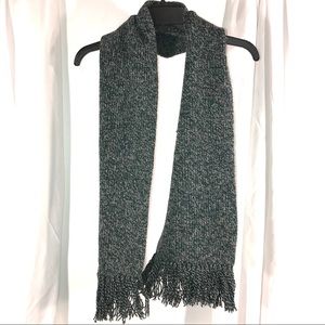 Isotoner Green Marled Knit Fringed Scarf